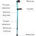 Forearm Crutches Crutches Fourteen Height Adjustments (84-116Cm) Non-Slip Handles and Rubber Feet Maximum Weight 100Kg Interesting Bathing in Sunlight - Buy Online on GoSupps.com
