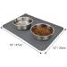 Joytale Silicone Waterproof Pet Bowl Mat - Large 21x14 or Medium 18.5x12 - Non Slip Bowl Placemat for Dogs and Cats - Grey - Buy Online on GoSupps.com