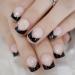 Buy Hujl Artificial Nails - Black French Press-On Nails 24 Natural Beige & Pink Tips for Home Office - International Shipping - Buy Online on GoSupps.com