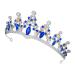 Beaupretty Wedding Rhinestone Crown Bling Crown Headband Bride Birthday Queen Crown Crystal Tiara for Wedding Party Dark Blue