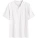 Deyeek Men's Linen Henley Shirt - Short Sleeve Summer Beach Shirt in White - X-Large - Buy Online on GoSupps.com
