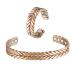 Copper Bracelet for Women Pure Copper Suit Adjustable Three-Color Gold Braid Magnetic Bracelet Ring Fashsion Jewelry Presents(0932 2040)
