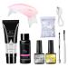 LOUMMRCY polygel nail kit polynail gel kit starter nail extension kit manicure beginner set nail art tools set faster kit 8 pieces pgp005-all-in-one French nail kit salon diy at home pgp005.PGP005.