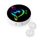 Cool Music Note Round Case For Contact Lens Kit Storage Box with Mirror Printed