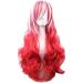 Colorful Panda 32 80cm Long Curly Hair Costume Cosplay Wig - Red-White - Buy Online on GoSupps.com
