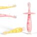 Baby toothbrush Baby toothbrush 2 months - 5 years 2 pieces silicone tooth care toothbrush oral care cleaning trainer super soft and gum massage (yellow & pink)