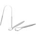 3PC Stainless Steel Tongue Scraper Set - Portable Oral Care Tools for Bad Breath & Dental Hygiene - Buy Online on GoSupps.com