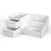 VZINO Large White Drawer Makeup Organizer for Vanity - Ideal for Cosmetics, Skincare, or Stationery on Bedroom and Office Countertops - Buy Online on GoSupps.com