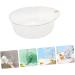 Buy Transparent Plastic Washbasin - Large 32.9x31.2cm Kitchen & Salon Washing Bowl | Durable Household Cleansing Tub - Buy Online on GoSupps.com