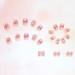 SINLOV Medium Long Square Fake Nails Pink Flower French False Nail Glossy Full Cover False Nails Press on Nails for Women and Girls - Buy Online on GoSupps.com