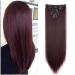 Benehair Clip in Hair Extensions 8PCS 26inch Long Straight Synthetic Hairpieces Wine Red Hair Extensions Double Weft Hairpieces for Women Full Head Cosplay Party Wedding Hairpiece 26 Inch (Pack of 8) Straight-Wine Red