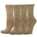 TeeHee Viscose from Bamboo Cushion Crew Diabetic Socks for Women and Men Multipack Large Khaki_3pair