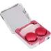 Ozgkee Portable Square Contact Lens Case with Marble Surface & Mirror - Stylish Hot Pink Travel Accessory - Buy Online on GoSupps.com