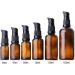 50ml Refillable Brown Glass Bottles - Set of 5 with Pump for Essential Oils Lotions & Creams - Travel-Friendly Packaging - Buy Online on GoSupps.com