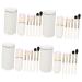 Didiseaon 4 Sets Makeup Brush Set Travel Makeup Brush Makeup Brush Organizer for Vanity Face Beauty Tools Makeup Brush Cover Portable Brush Mini Nanofiber Wool Handle Brush Soft Miss White
