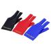 Pofet 4pps man woman elastic lycra left hand 3 fingers billiard queue glove for protect carom pool snooker queue sport (red blue black gray)