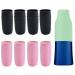 8 pieces of silicone bottle covers spout -safe bottle covers for the trip reusably usable travel Elastic shell for shampoo shower gel bottles (black and red)
