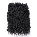 6Pcs Faux Locs Crochet Hair Wavy Goddess Locs Curly Ends Soft Synthetic Braiding Hair 14 Inch (Pack of 6) 1B - Buy Online on GoSupps.com