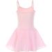 TENVDA Girls Dance Leotards with Skirts Camisole Ruffle Sleeve, Pink Black - Sizes 2-10 Years - Buy Online on GoSupps.com
