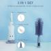 Vicloon 3 in 1 Baby Bottle Brush - Silicone Cleaner for Water Bottles, Baby Bottles, Glass Cups, Thermoses - Blue - Buy Online on GoSupps.com