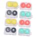 Lalafina 8st contact lens container mirror film outdoor contact lens cleaner lens care lens-contact case contact cases travel colored contact lenses pp cleaning box accidental color 6x2.8cm