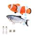BangShou 2 Pieces Electric Moving Fish Cat Toy Realistic Flopping Fish with Catnip Interactive Flapping Wagging Fish Kitten Kicker