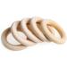 5 Pack Natural Wooden Baby Teething Rings - 55mm DIY Necklace & Bracelet for Tinkering & Easter Decor - Buy Online on GoSupps.com
