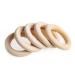 Kimnny Baby Teething Rings 5pcs Crafts DIY Baby Biting Natural Wooden Rings Necklace Bracelet 55mm