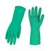 VGO ... 2 pairs of reusable household gloves rubber tableware gloves extra thick long sleeves kitchen cleaning work painting gardening pet care (size S green HH4601) S 2 pair - dark green