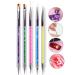 Nail brush set-5 pieces double nail art brush kit professional manicure tools kit with painting dotting line pen for gel polishing nail designs nail carving French nails