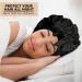 3pcs Satin Bonnets for Black Women - Large Silky Bonnet Set in B- Black, Peacock Blue, Rose Gold - Buy Online on GoSupps.com