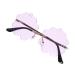 Anneomas 1 pair of sunglasses edgeless glasses rimless sunglasses glasses for the prom cloudy sunglasses cloud-shaped disco glasses star glasses purple 13.5x12.6x5.5cm