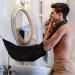 Black Beard Bib Apron Beard Hair Catcher Waterproof Non-Stick Grooming Cloth Shaving & Trimming & Beard Hair Catcher with 3 Suction Cups Best Gifts for Men DarkBlack - Buy Online on GoSupps.com