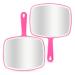 DVHOK 2Pcs Handheld Mirror, Portable Hand Mirror with Hanging Hole in Handle, Pink 7.4" W x 10.4" L Pink 2Pcs-7.4" W x 10.4" L