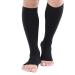 TOFLY Medical Compression Stockings 20-30 mmHg Knee High Compression Socks XL 20-30mmhg Open-toe Black