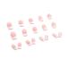 SINSEN Pink Square Fake Nails with Rhinestones - 24Pcs Medium Length French Tip Press on Nails, White Flower Design, Glossy Acrylic Nails for Women and Girls - Buy Online on GoSupps.com