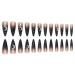 Buy 24 Pcs Halloween French Tip Press on Nails - SHANRUN Long Stiletto Almond Black Ombre Gel X Nail Art with Sequins & Jelly Glue | International Shipping Available - Buy Online on GoSupps.com