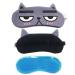 Winshope Cooling Sleeping Eye Mask for Puffy Eyes Cute Cat Cold Eye Mask with Gel Inserts for Dark Circles Relaxation Grey