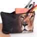 Hanessa Cosmetics Pocket Base Bag - Full Print Brown Lion Zipper Makeup Bag | International Shipping - Buy Online on GoSupps.com