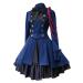Vintage Princess Court Patchwork Gothic Dress Fashion Women Collar Women's Dress Gothic Clothing for Juniors Blue 4X-Large