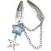 hgnxa Star Chain Pendent Hair Clip Hairpin with Pentastar Decoration Colorful Hair Barrette for Girls Style Ornaments Blue - Buy Online on GoSupps.com