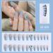 24Pcs/Set Press On Nails Summer Ice Through Blue French Freshing Blue Diamond Long False Nails Acrylic Fake Nails Full Cover Nails Tips Artificial Finger Manicure Press on nails for Women and Girls - Buy Online on GoSupps.com