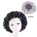 Extra Large Reversible Satin Bonnet Cap - Cospack Black & Silver Adjustable Hair Sleep Cap - Buy Online on GoSupps.com