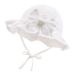XIAOHAWANG Baby Girl Sun Hat Embroidered Flowers Toddler Bucket Hats Summer Cap for Infant Girls 6-12 Months White