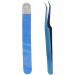 Blue Stainless Steel Slanted Tweezers for Eyelash Extensions - Precision False Eyelash Application - Buy Online on GoSupps.com