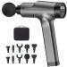 Massage Gun Deep Tissue, Handheld Electric Body Back Massager, High Percussion Muscle Massage Device for Athletes with 10 Attachments Silver