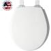 Mayfair Kendall Slow-Close Enameled Wood Toilet Seat - White, Round, Premium Hinge - 1 Pack - Buy Online on GoSupps.com