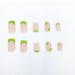 JUSTOTRY 24 Pcs Green Floral Square Short False Nails with Glue - Cute Press On Nails for Women - Buy Online on GoSupps.com