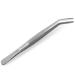 Curved tweezers 18 cm with internal teeth stainless steel
