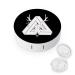 White 3D Triangular Deer Head Contact Lens Case Travel Portable Travel Contact Lens Box with Mirror